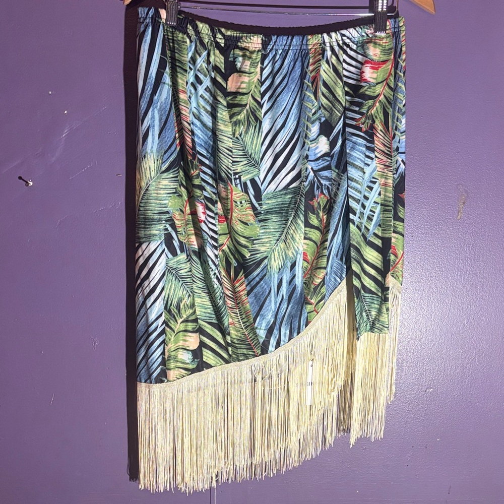 SHEIN Cream Fringe Skirt